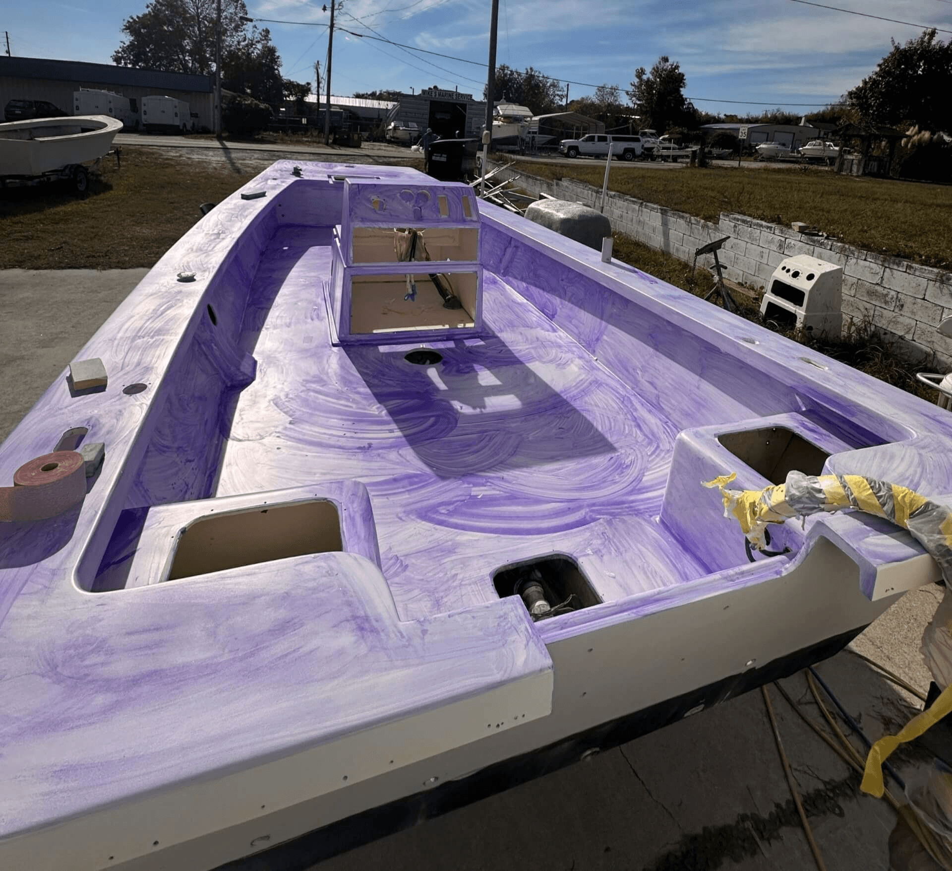 Boat Repair in Wilmington Boat Repair in progress at Brock Boatworks.