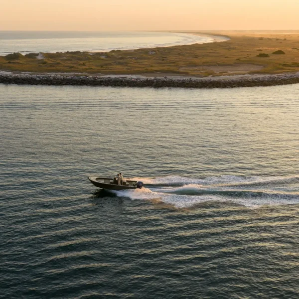 Aerial view of custom 21-foot Parker