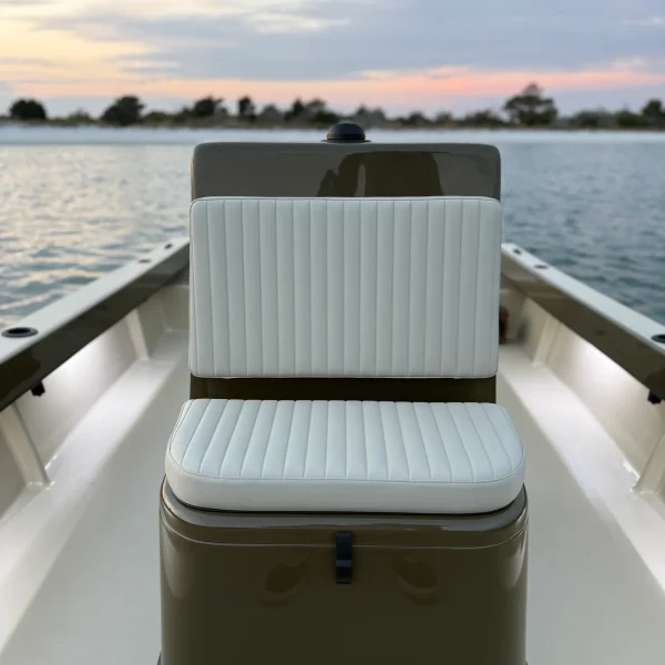 seat on custom 21-foot Parker boat