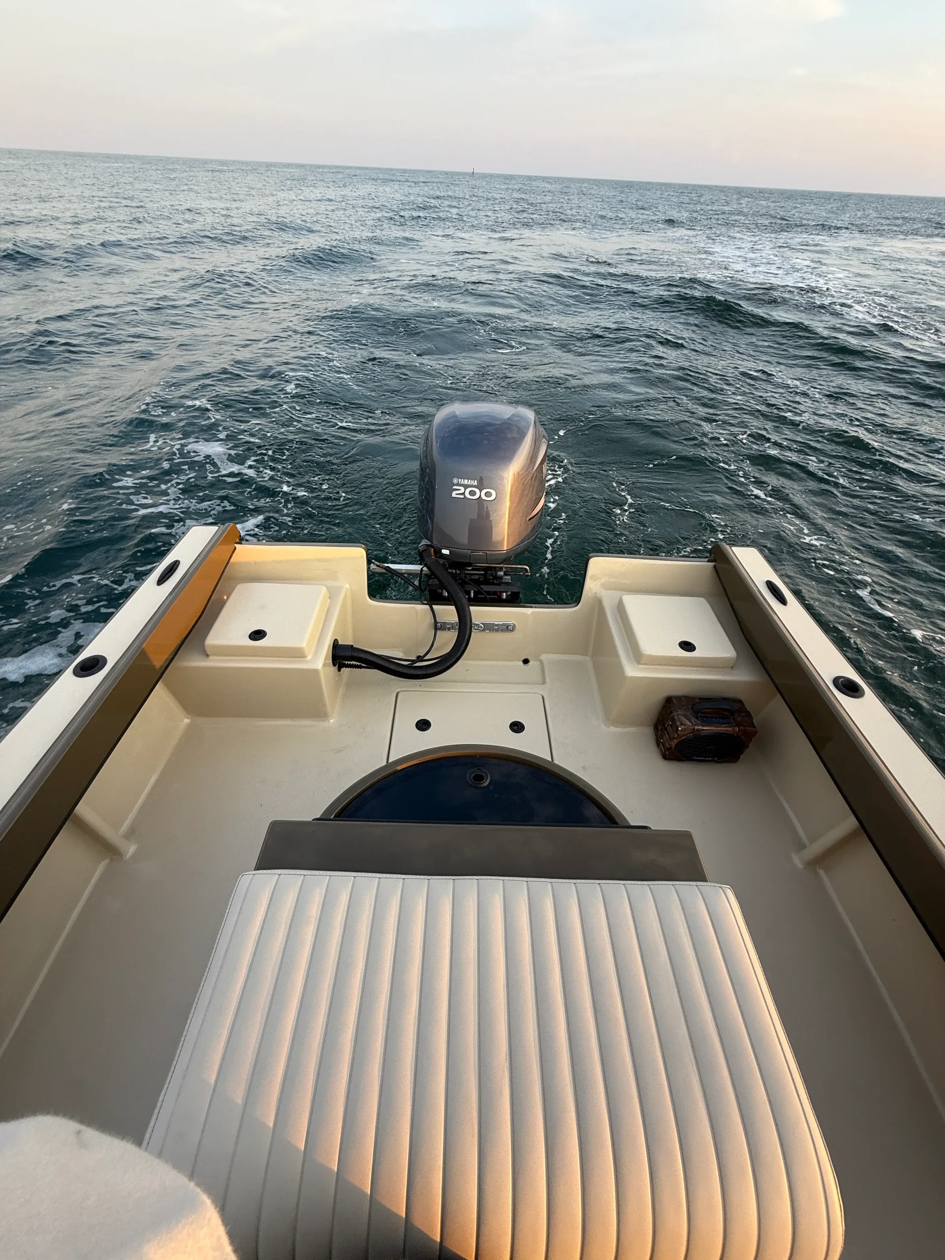 Stern of custom Parker boat