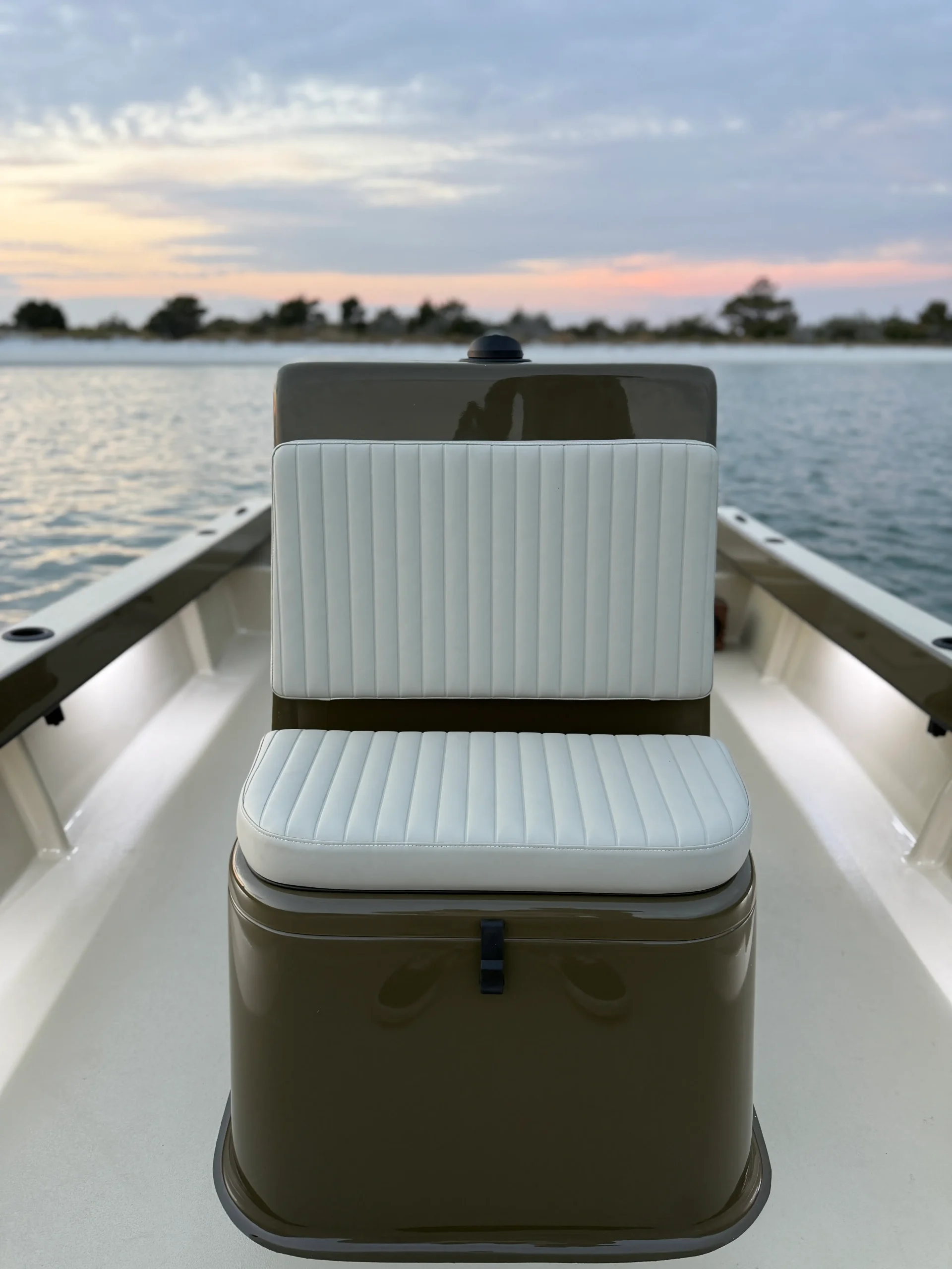 seat on custom 21-foot Parker boat